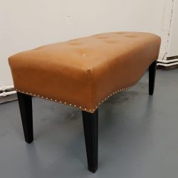 Tan leather footstool